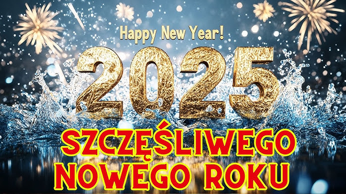 Złoty napis 2025 szczęśliwego nowego roku